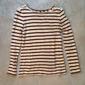Loft Striped Long Sleeve With Zipper